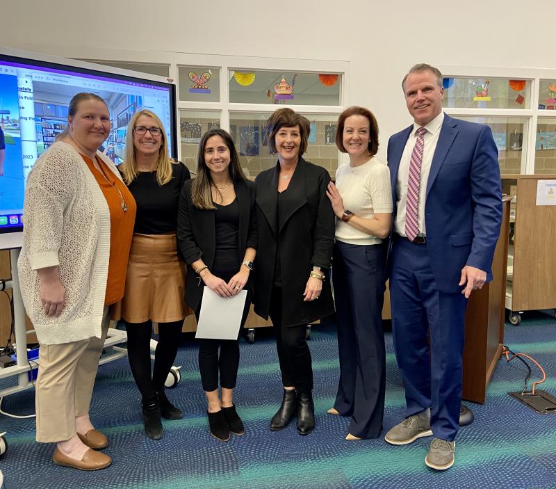 Bad Hair Day? was recognized by the Cape Henlopen school board Feb. 23 for its collaboration with Sussex Consortium students. Gathered are (l-r) Sussex Consortium Job Coach Christina Strunk, Sussex Consortium Principal Vivian Bush, Bad Hair Day? Business Manager Sara Jannelli, Bad Hair Day? Salon Coordinator Angela Waple, school board President Alison Myers and Superintendent Bob Fulton. ELLEN DRISCOLL PHOTO